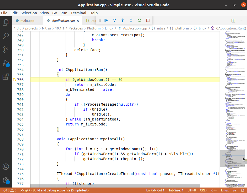 Debug Nitisa source code on Linux